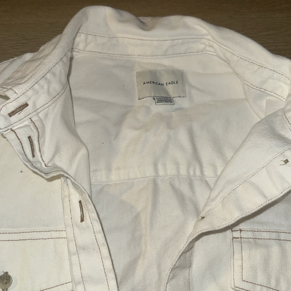 American Eagle Oversized White Button-Up Shirt - image 2